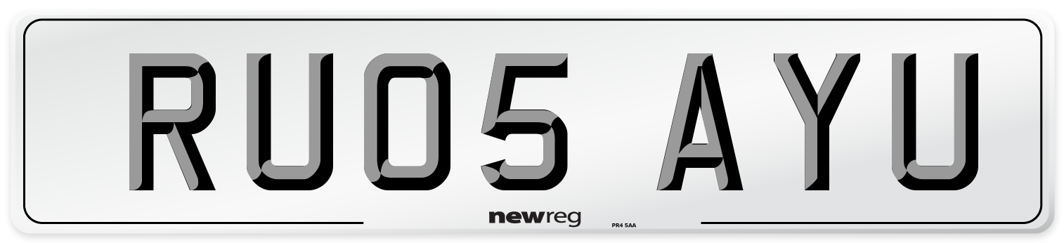 RU05 AYU Number Plate from New Reg